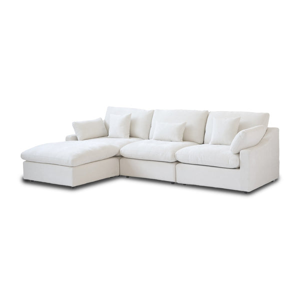 English Elm Sky Cloud Slope Sectional Sofa – Modular Linen L-Shaped Design With Washable Covers & Comfort B341S00029-GIGA
