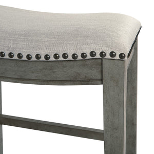 OSP Home Furnishings 24" Saddle Stool - Set of 2 Grey / Antique Grey