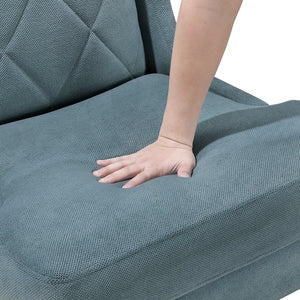 English Elm Modern Luxury Chenille Upholstery Wingback Accent Chair with Diamond Stitching, Gold Metal Legs and Reversible Cushion for Durable Comfort and Style Blue 32.5 L x 28 W x 19 H B011P308539