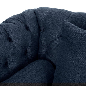 English Elm Christopher Knight Home® - LOVESEAT Double Chaise Lounge with Nailhead Trim and Button Tufting, Scroll Arms, Elegant Accent Pillows Navy Blue 54 L x 33 W x 17.5 H N776P298704N