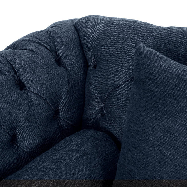 English Elm Christopher Knight Home® - LOVESEAT Double Chaise Lounge with Nailhead Trim and Button Tufting, Scroll Arms, Elegant Accent Pillows Navy Blue 54 L x 33 W x 17.5 H N776P298704N