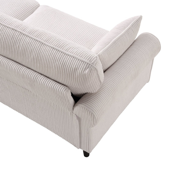 English Elm 80.7" Corduroy Upholstered Loveseat with Rolled Arms Solid Wood Iron Frame Modern W5515P488371