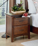 OSP Home Furnishings Modern Mission 2 Drawer Nightstand Vintage Oak