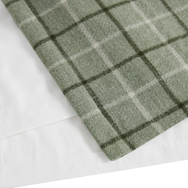 English Elm Plaid Heavyweight Rod Pocket & Back Tab Curtain Panel with Fleece Lining Green 50x95 Insulated Multicolor 11.81 L x 4.72 W x 7.48 H B035P148393