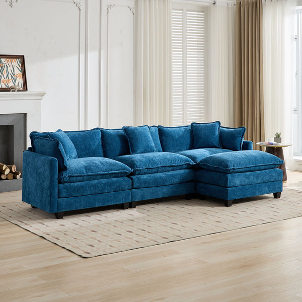 English Elm Cloud Sofa 3-Seater Modular Couch, Breathable Chenille, Ergonomic Design, Perfect For Small Spaces W1143S00048
