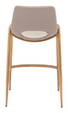 Desi Counter Stool - Set of 2 Beige & Gold 109733 Zuo Modern