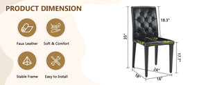 English Elm 4-piece Brown Suede Dining Chair Set with Tufted Back and Walnut Metal Legs Black W1151P361171