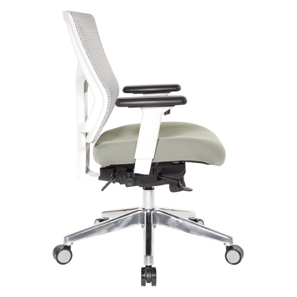 OSP Home Furnishings Progrid® Breathable Mesh Mid Back Office Chair with Lumbar Support and Aluminum Base 95673
