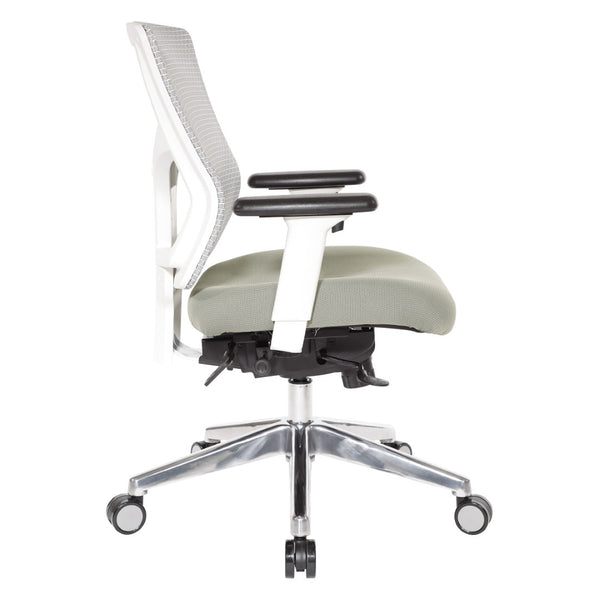 OSP Home Furnishings Progrid® Breathable Mesh Mid Back Office Chair with Lumbar Support and Aluminum Base 95673