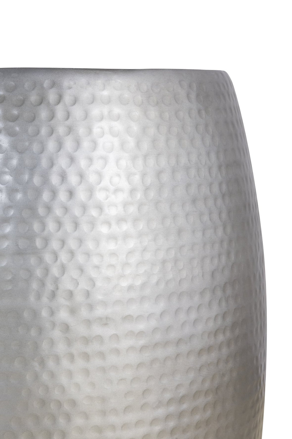 English Elm ET501 Hand-Hammered Drum End Table 21" Height — Textured Aluminum Accent Nightstand with Luxe Finish Silver B009P298419