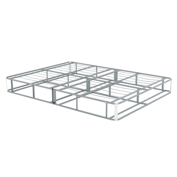 English Elm 9 9 in. Foldable Full Size Metal Mattress Foundation Box Spring Base, Portable, Sturdy, Gray Cover B011P206778