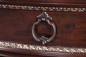 English Elm Paris G09300-D Dresser with Velvet-Lined Top Drawer, Wood Veneer Finish, Iron-Style Handles & Bun Feet Cherry 72 L x 23 W x 37 H B078P301566