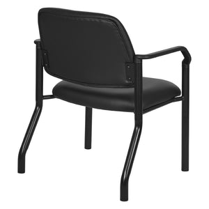 OSP Home Furnishings Big and Tall Guest Chair Heavy Duty Reinforced Frame with Plush Cushions for Office Use 55052B-U6