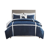 Woolrich Orlen Cottage/Country Plush to Sherpa Comforter Set WR10-3842 Navy