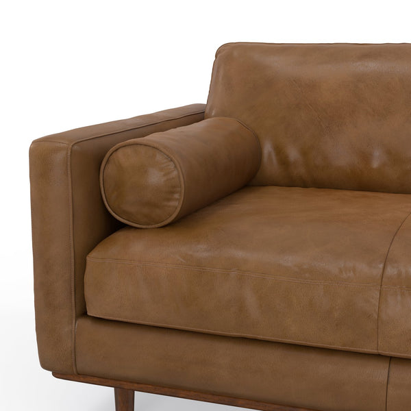 English Elm Morrison 89" Mid-Century Modern Sofa In Caramel Brown Leather - Plush Comfort & Timeless Style B136P159630