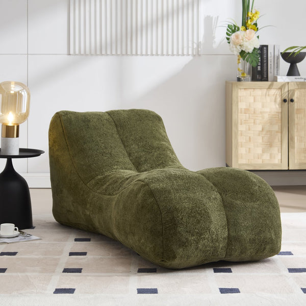 English Elm Creative Bean Bag Sofa Chair with Plush Superfiber Cover and Soft Foam Filling for Luxe Comfort Olive Green W1996P266262