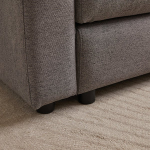 English Elm MH102.2 Modular 102.2" L-Shaped Sectional Sofa with Ottoman, 3 Cushions & Pillows, Upholstered Comfort Grey W1193S00138