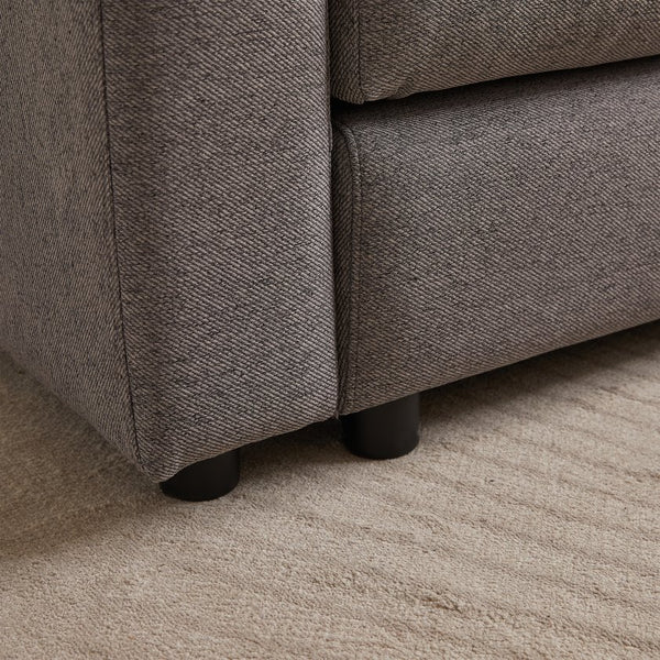 English Elm MH102.2 Modular 102.2" L-Shaped Sectional Sofa with Ottoman, 3 Cushions & Pillows, Upholstered Comfort Grey W1193S00138