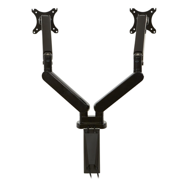 OSP Home Furnishings Double Monitor Arm Dual Setup with Gas Spring Articulation and Integrated Cable Management Black A2MAD1730-BK