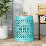 Christopher Knight Home® - Noble House - Cranbrook Outdoor Lace Cut Side Table with Tile Top