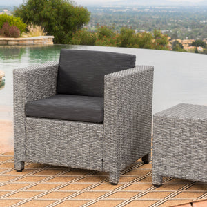 English Elm Puerta Outdoor Club Chair Woven Faux Rattan Iron Frame All Weather Patio Lounge 52979.00MBK