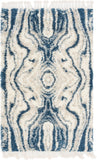 Unique Loom Hygge Shag Valley Machine Made Abstract Rug Blue, Gray/Ivory 5' 1" x 8' 0"