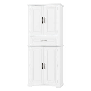 English Elm Christopher Knight Home® - Bathroom Storage Cabinet with Doors Drawer and Adjustable Shelves — MDF Build, Anti-Tip Safety, Modern Appeal White N759P241667K