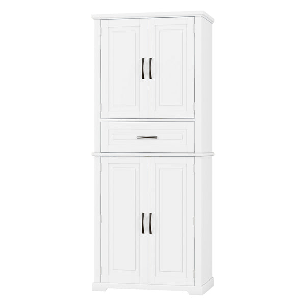 English Elm Christopher Knight Home® - Bathroom Storage Cabinet with Doors Drawer and Adjustable Shelves — MDF Build, Anti-Tip Safety, Modern Appeal White N759P241667K