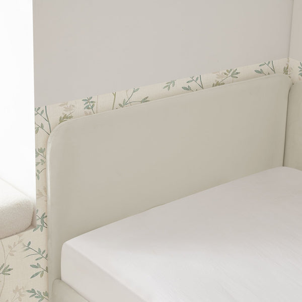 English Elm Twin Velvet Upholstered Platform Bed with 2 Underbed Storage Drawers, Convertible Sofa, Beige Twin W1413P298909