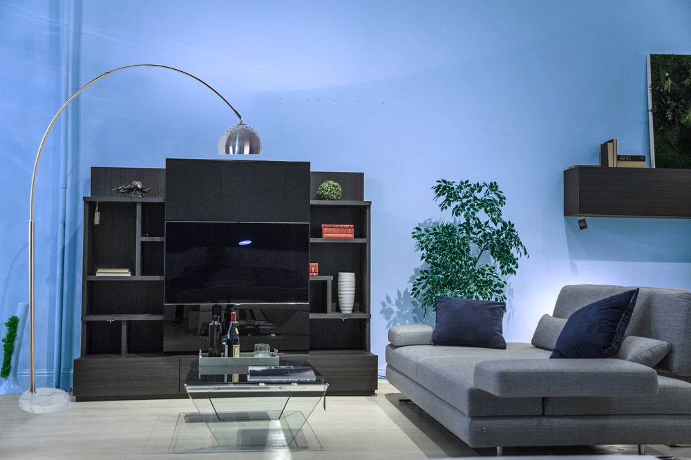 English Elm 81"H Brushed Nickel Steel Modern Arch Floor Lamp with Marble Base, In-Line Foot Switch, UL Listed B080P199722