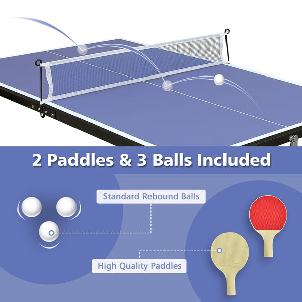 English Elm Double Fish Compact Foldable Ping Pong Table Mdf Surface Aluminum Frame Indoor Outdoor W3087P250975