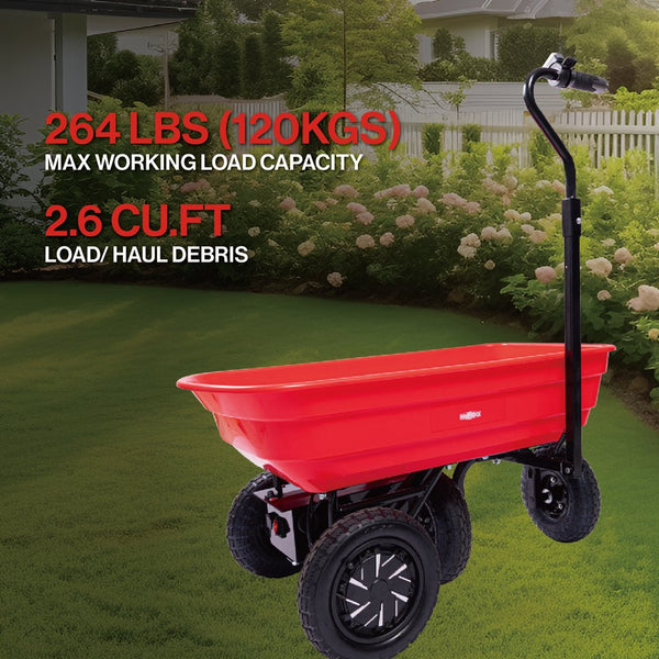 English Elm Four-wheeled Electric Garden Cart 24v Brushless Motor with Tipping Bucket and Pneumatic Tires N727P171071R