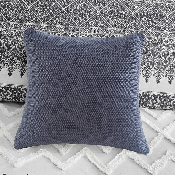 English Elm Full/Queen Mila 3-Piece Cotton Duvet Cover Set with Gray Botanical Print & Chevron Chenille Tufting, Reversible Comfortable Design B03596501