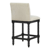 OSP Home Furnishings ELIZA 26" Spindle Counter Stool  Linen / Black