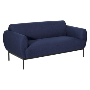 OSP Home Furnishings Delta Commercial Armchair with Sinuous Spring Seat and Black Metal Legs for Lobbies Sofa Navy DTL53-K062