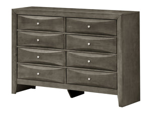 English Elm Marilla Modern G1503-D Dresser with Beveled Molded Resin Fronts, Dovetailed Drawers, Fully Assembled Gray 43 L x 61 W x 19 H B078108038