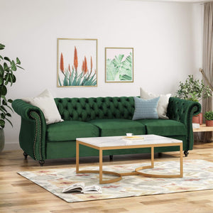 Christopher Knight Home® - Noble House - - Durable 3-Seater Emerald Velvet Sofa, Combining Luxurious Comfort With Timeless Design, Perfect For Elegant Living Spaces, Featuring Plush Upholstery For Relaxation And A Touch Of Sophisticated Style