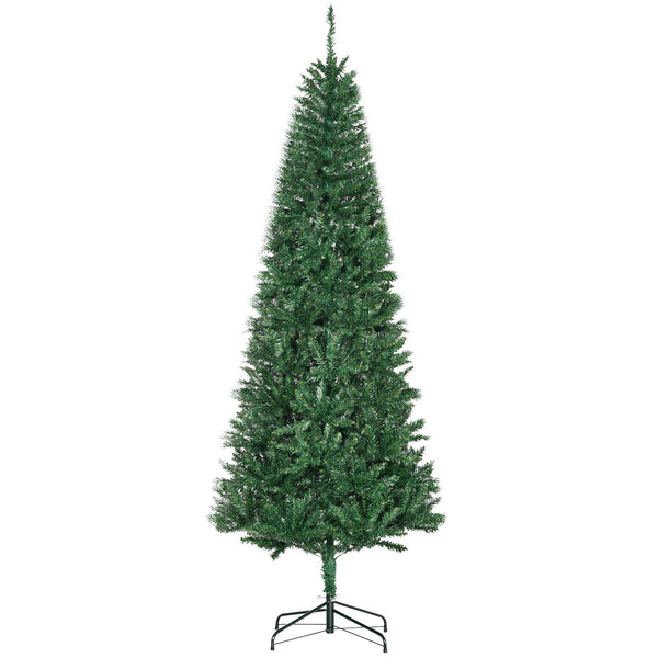 English Elm Homcom 7' Slim Fir Artificial Christmas Tree - Realistic, Space-Saving Design For Holiday Cheer W2225P229505