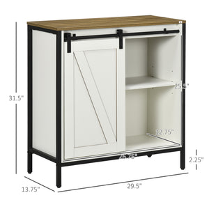 English Elm Homcom Farmhouse Sideboard Buffet Cabinet With Sliding Barn Door & Adjustable Shelf For Stylish Storage W2225P217394