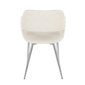 English Elm Contemporary Grey Fabric Dining Chairs with Black Metal Legs for Modern Interiors B202S01281