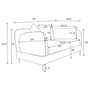 English Elm Repley Chenille Sofa and Loveseat Set with Sculptural Arms for Modern Living Rooms B062S01816