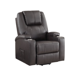 English Elm Brown Power Lift Recliner with Pocket Coil Seat, Leather Aire, Dual Cup Holders, Lift Assist Comfort B062P215439