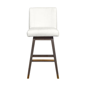 English Elm Isabella Swivel Barstool Rubberwood Frame Pearl Upholstered Seat for Kitchen Islands B2736P464897