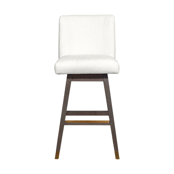 English Elm Isabella Swivel Barstool Rubberwood Frame Pearl Upholstered Seat for Kitchen Islands B2736P464897