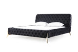 VIG Furniture Modrest Legend Modern Black Velvet & Gold Bed VGVCBD8111-BLKGLD