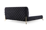 VIG Furniture Modrest Legend Modern Black Velvet & Gold Bed VGVCBD8111-BLKGLD