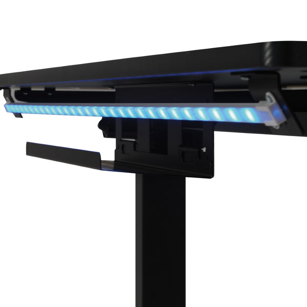 OSP Home Furnishings Primo Electric Standing Desk with Led Lighting Steel Frame and Built-in Cable Management PMO4824GD-BCF