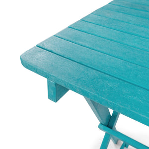 English Elm Summit Ridge Recycled Hdpe Outdoor Folding Bar Table Weather Resistant Eco Patio Teal B2745P409716