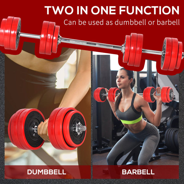English Elm Soozier 66 Lb Convertible Dumbbell Barbell Set Chrome Grip Home Gym Training W2225P217797
