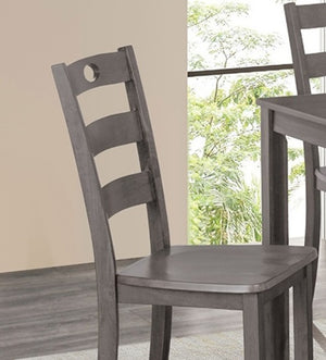 English Elm 5pc Square Dining Set with Slat Back Chairs, Transitional Gray Finish, 36" Table, Easy Assembly B2741P381506